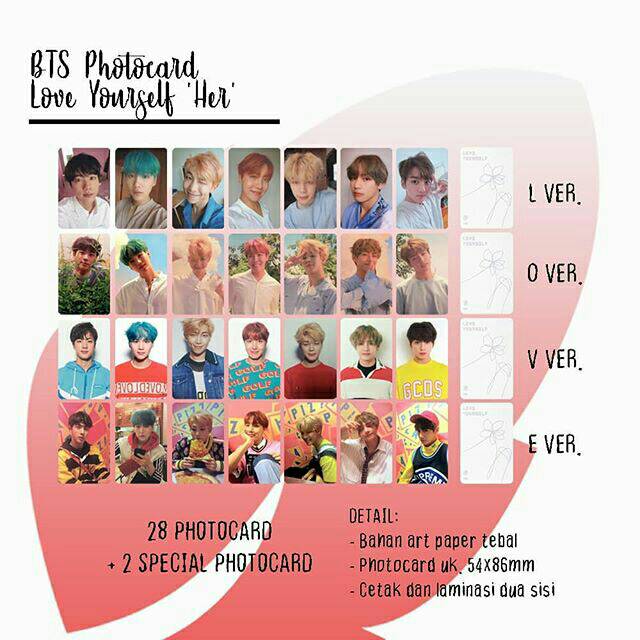 Photocard Bts Love Yourself Her Package Shopee Singapore