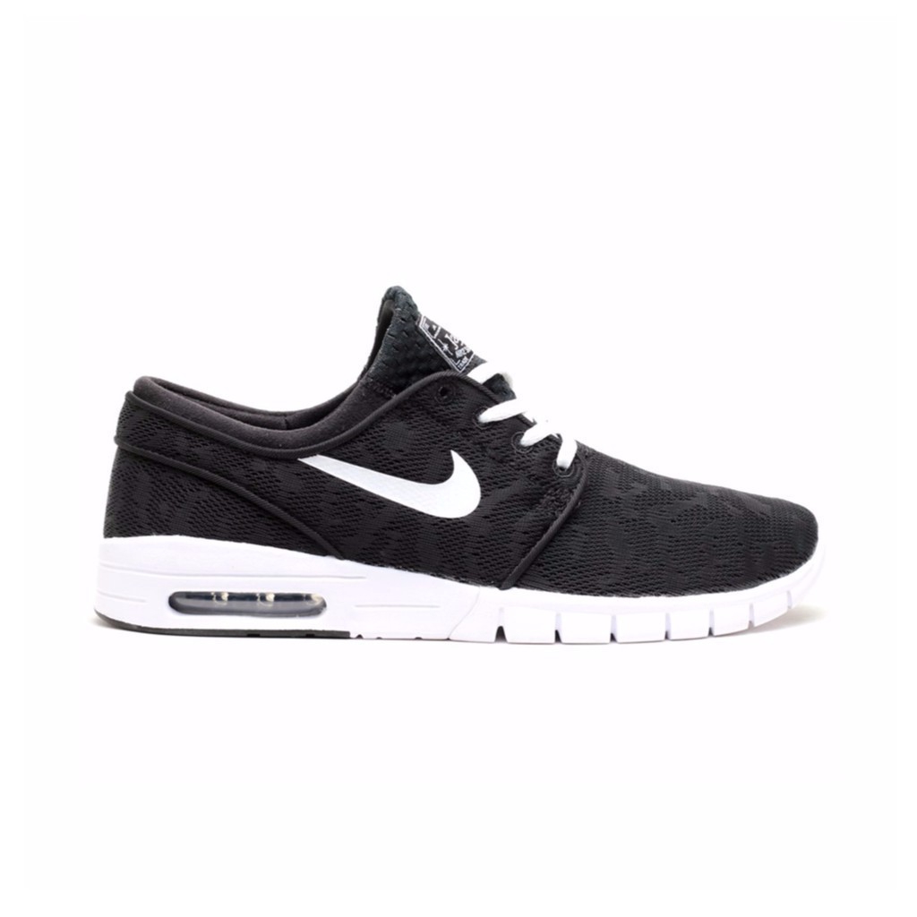 nike sb stefan janoski max black  and  white shoes