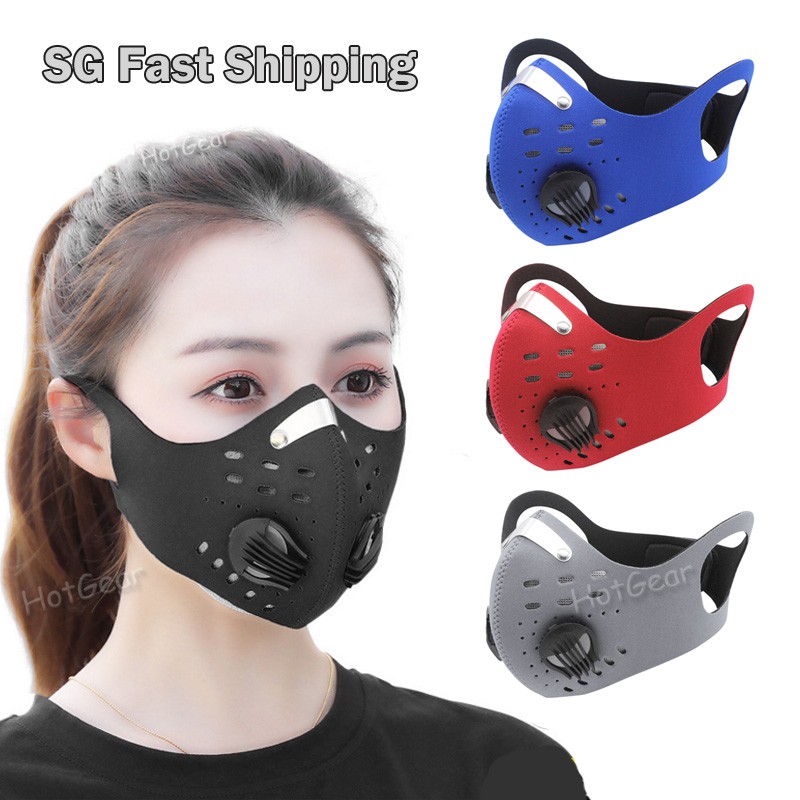 Activated Carbon Filter Cycling Face Mask with Earloop Velcro Sports