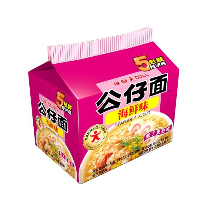 Gongzai Noodle Seafood Flavour 107gx5pcs 535g 公仔面海鲜味 [China] Shopee