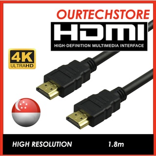 【SG 🇸🇬 Ready Stock】HDMI 4K High Resolution Cable (1.5M / 3M) Streaming Computer AV Cable Adapters Accessories