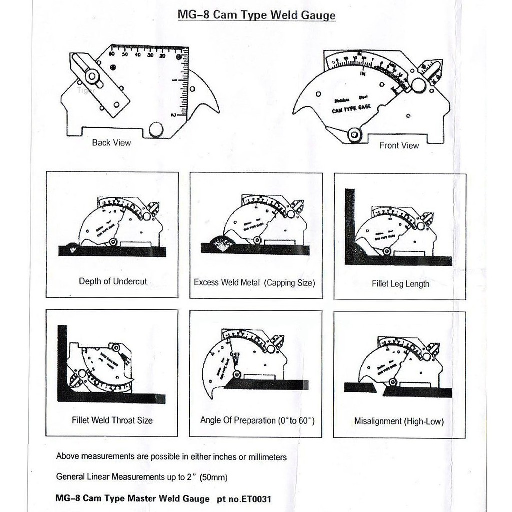 Tiger 1pc New Silver Bridge Cam Gage Test Ulnar Welding Gauge Welding Inspection Gauge Shopee Singapore