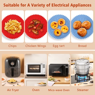Air Fryers Oven Baking Tray Fried Chicken Basket Mat AirFryer Silicone Pot Round Replacemen Grill Pan Accessories #3
