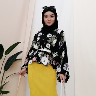 Zoe Arissa Floral  Blouse  Muslimah Korean Fashion Baju  