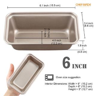 CHEFMADE Mini Loaf Pan 6-Inch Non-Stick Rectangle Bread and Meat ...