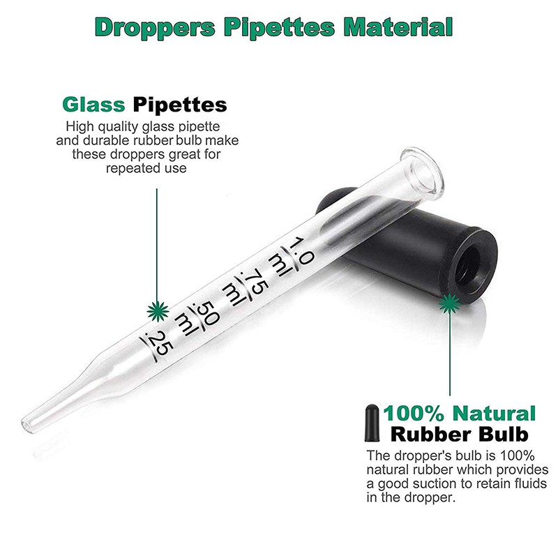 1ml Glass Graduated Dropper Straight Elbow Measuring Pipette Essential Oil Dropper For Laboratory Home Shopee Singapore