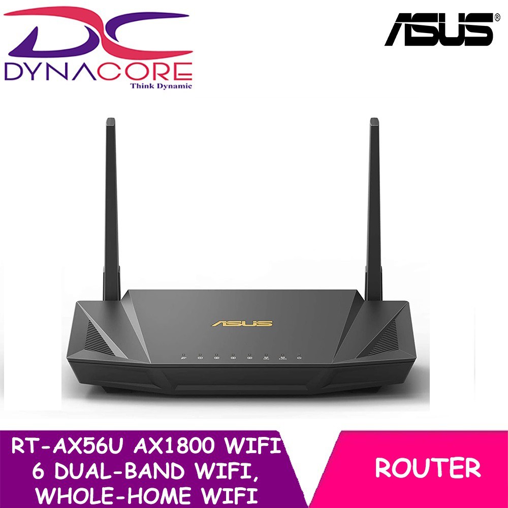 DYNACORE ASUS RTAX56U AX1800 WiFi 6 DualBand WiFi Router, Lifetime