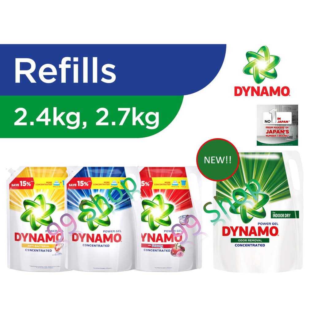 Dynamo Power Gel Laundry Detergent 2.4/2.7KG Refill / Bottle / Smaller