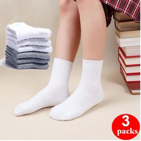 kids long white socks