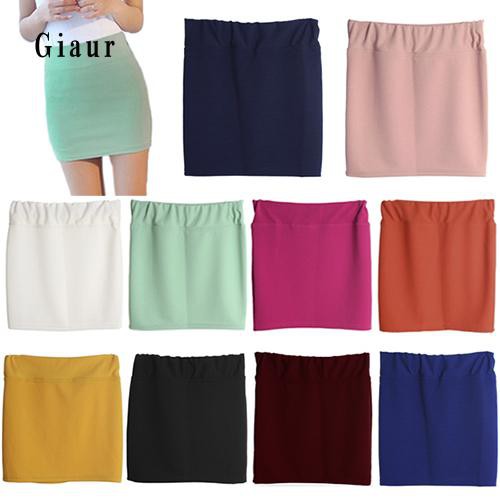 Ga_Women Sexy Seamless Stretch Tight Short Bodycon Clubwear Solid Color Mini  Skirt | Shopee Singapore