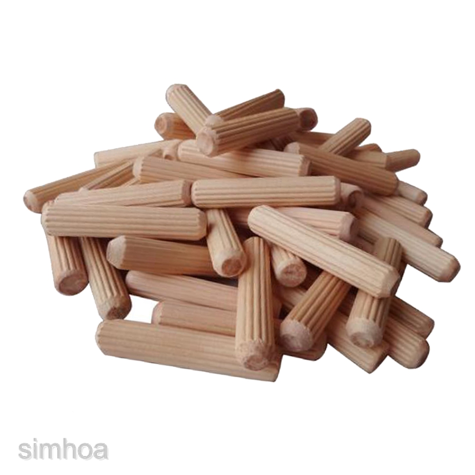 6mm x 30mm WOODEN DOWEL Small Hard Wood Pin Grooved Fluted Chamfered Replace 
