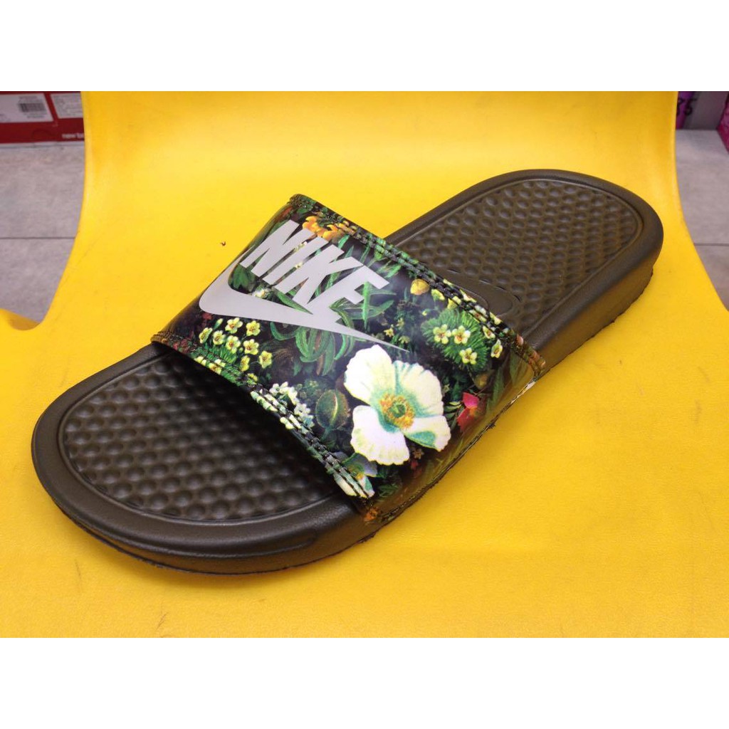 nike slippers floral