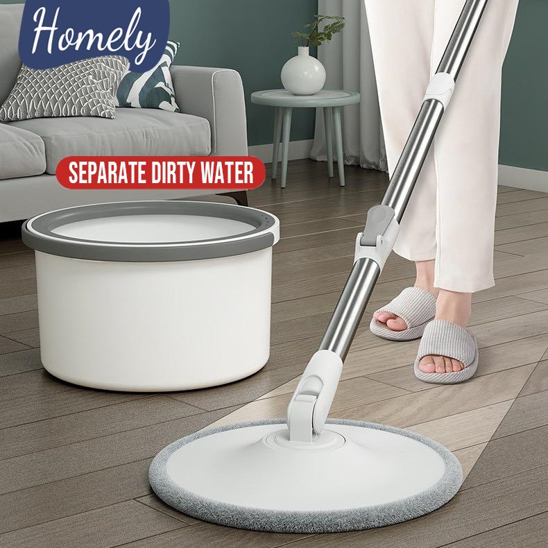 【Latest Model】Homely Magic Microfiber Spin Mop Clean & Dirty Water