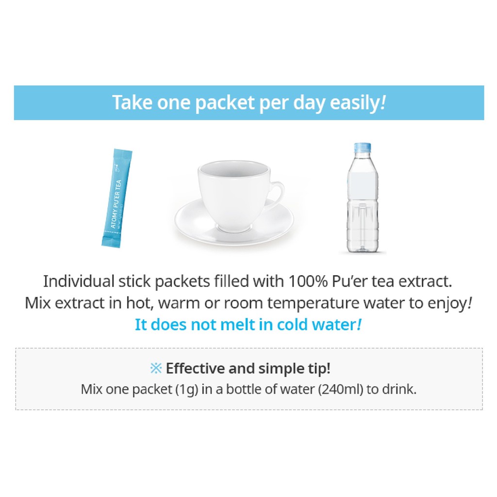 Atomy Slimming Body Puer Tea 艾多美瘦身减肥普洱茶 1g Loose Pack 1 Sachet Shopee Singapore
