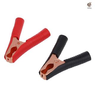 Fashion 2 Pcs/Set Car Battery Clips 100A Copper Plated Insulated Alligator Clamps Red Black Crocodile Clip