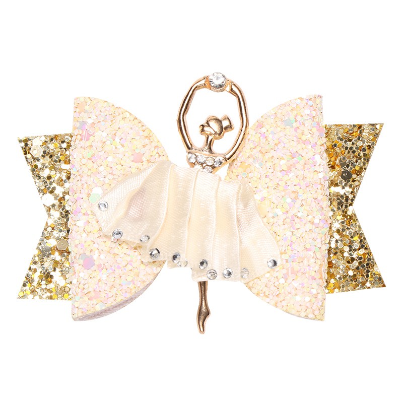 Rhinestone Ballet Girl Hairpin Bows With Clips Flash Glitter