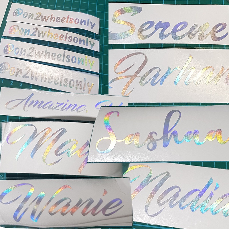 Holographic Personalised Customised Name Decal Cutout | Shopee Singapore