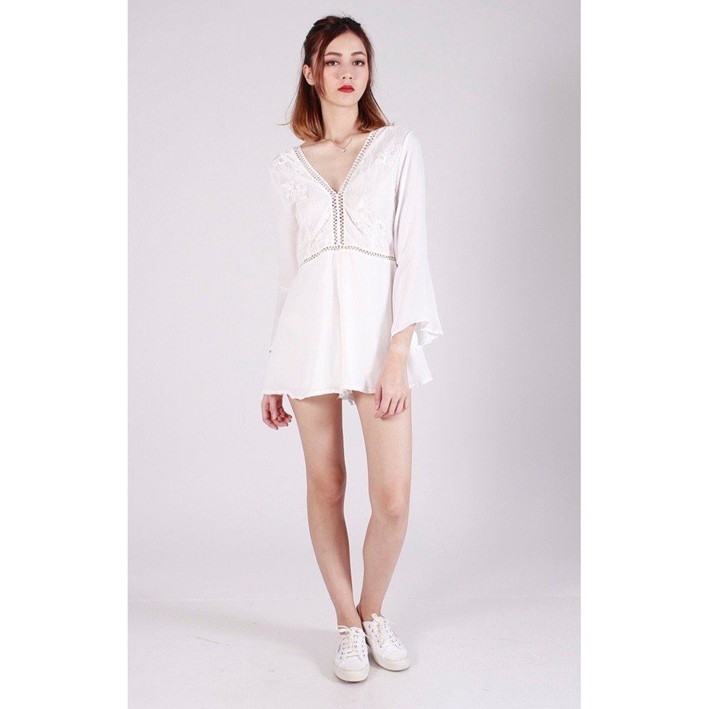 white lace playsuit uk