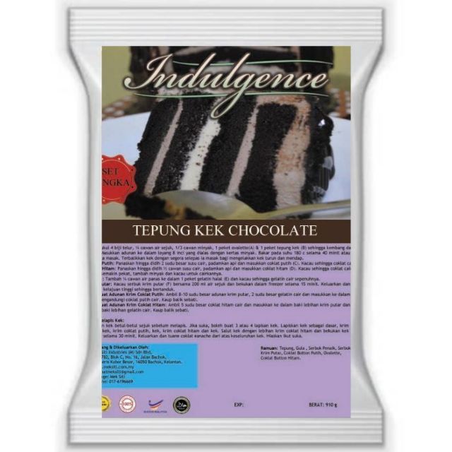 Tepung Kek Chocolate Indulgence 910g Shopee Singapore