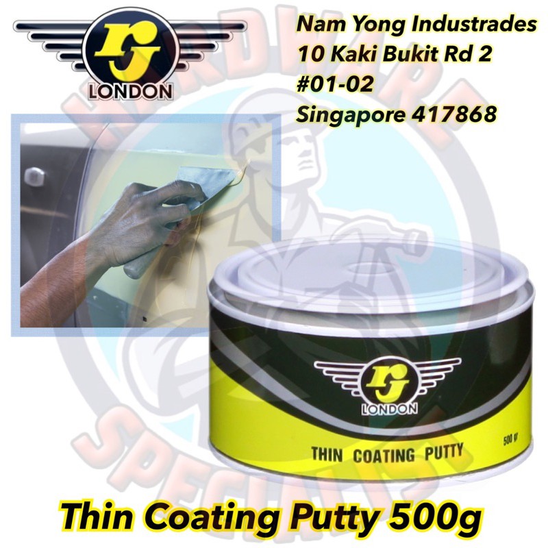 Rj London Thin Coating Putty For Car Body Repair Metal Wood Surface 500g Shopee Singapore 0210