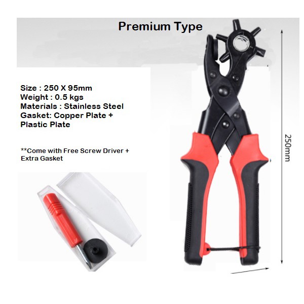 Belt Hole Puncher★Hole Punch Tool★SG Seller★6in1 Professional★Revolving 6 Hole Puncher