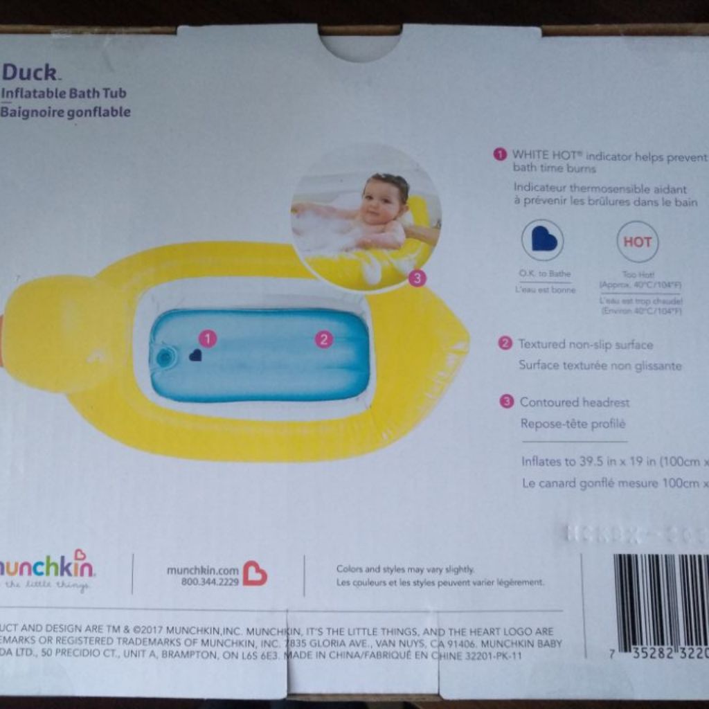 Sg Seller Munchkin Inflatable Safety Duck Tub Travel Baby Shower Gift Water Play Sensory Shopee Singapore