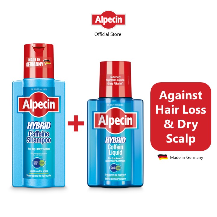 Alpecin Dry/Itchy Scalp Kit (Hybrid Shampoo 250ml + Hybrid Scalp Tonic) For men with Dry/Itchy