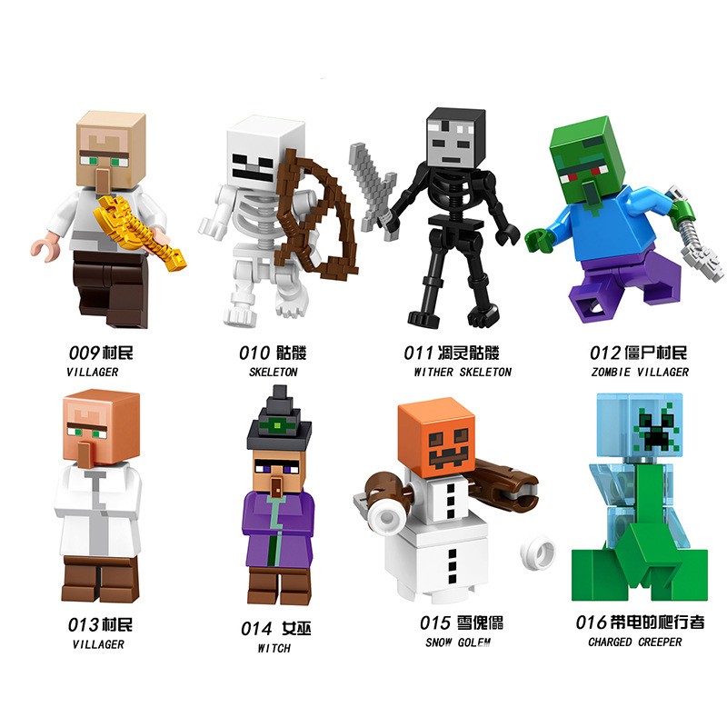 Available Lego Minecraft Building Blocks Toys Characters Steve Enderman Skeleton Minifigure Kids Toy Gift Shopee Singapore