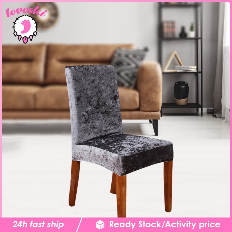 High Stretchy Velvet Dining Chair Cover, Ready Made Dining Room Chair Covers