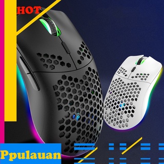【sale】 XYH80 Gaming Mouse 7 Button RGB Lighting Honeycomb Design 2.4G Wireless Sensitive Mouse for Office