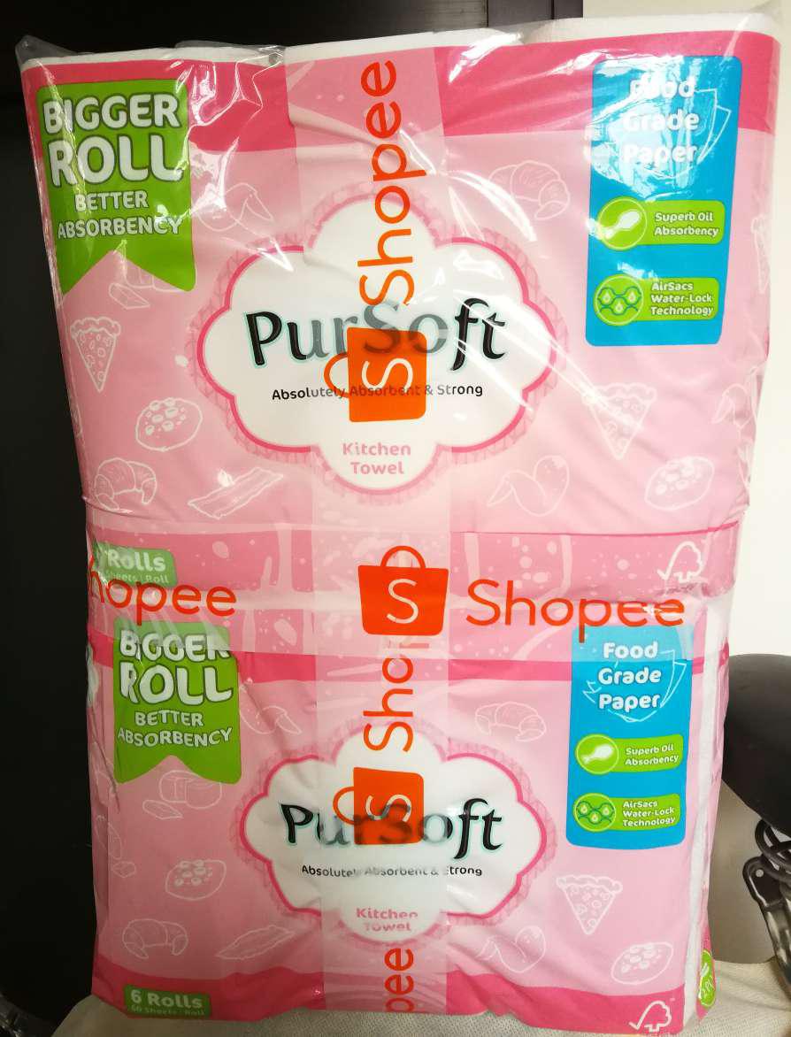 PurSoft FoodSafe Kitchen Towel 60 Sheets, Pack of 6 Shopee Singapore