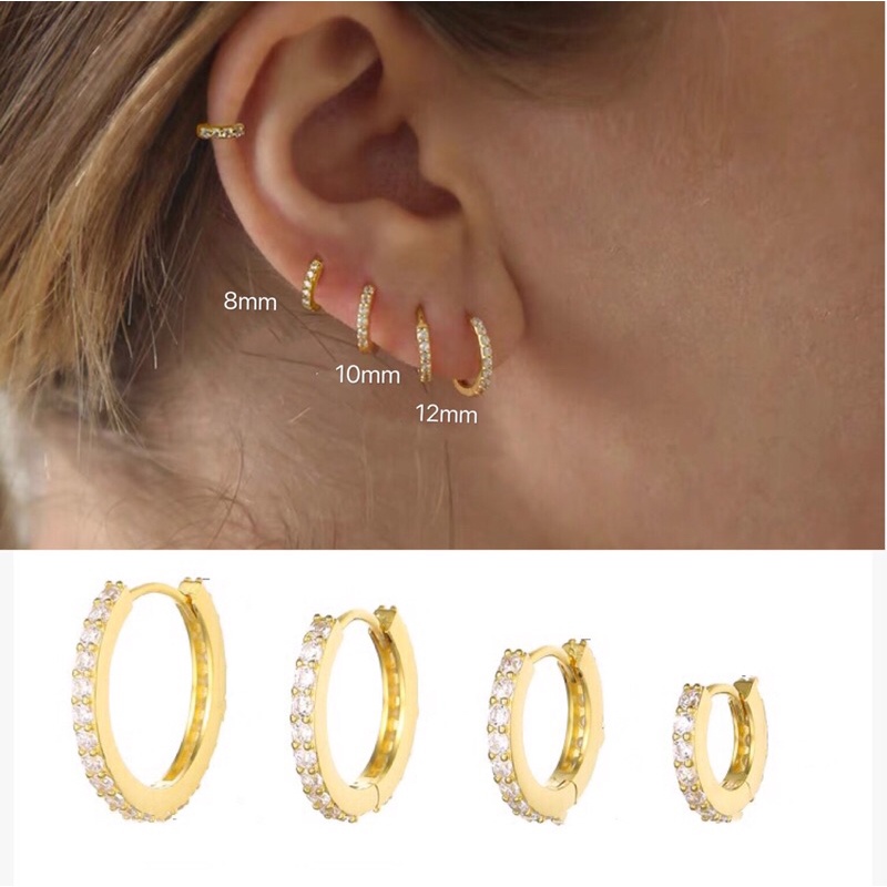 【YH】Fashion Trendy Zircon Hoop Earrings Accessories For Women