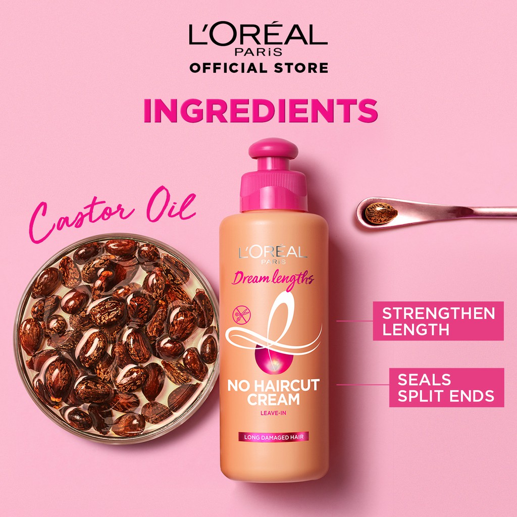 L Oreal Paris Dream Lengths Restoring No Haircut Cream Hair Treatment 0ml Shopee Singapore