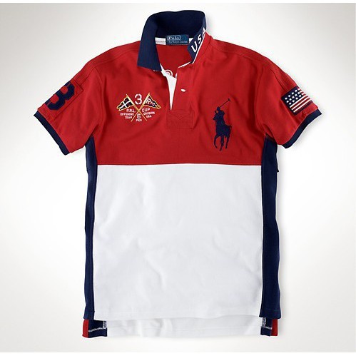 red and white ralph lauren polo shirt