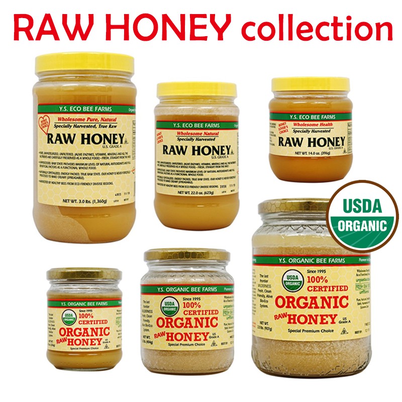 贈り物 ワイエスエコビーファーム 生はちみつ 1360g Raw Honey 3 lbs
