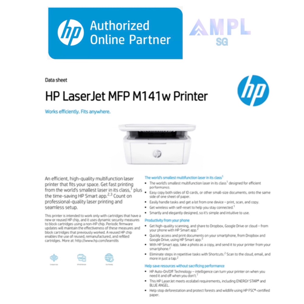 Hp M141w Laserjet Pro Mfp Wireless Mono Laser Printerprintcopyscanfree 30 Evouchers 0663