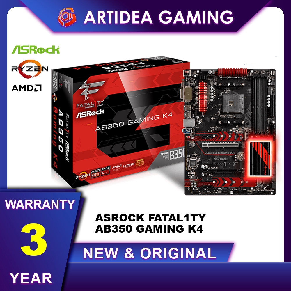 Asrock Fatal1ty Ab350 Gaming K4 Socket Amd Am4 Ab350 Gaming K4 A Asrk Shopee Singapore