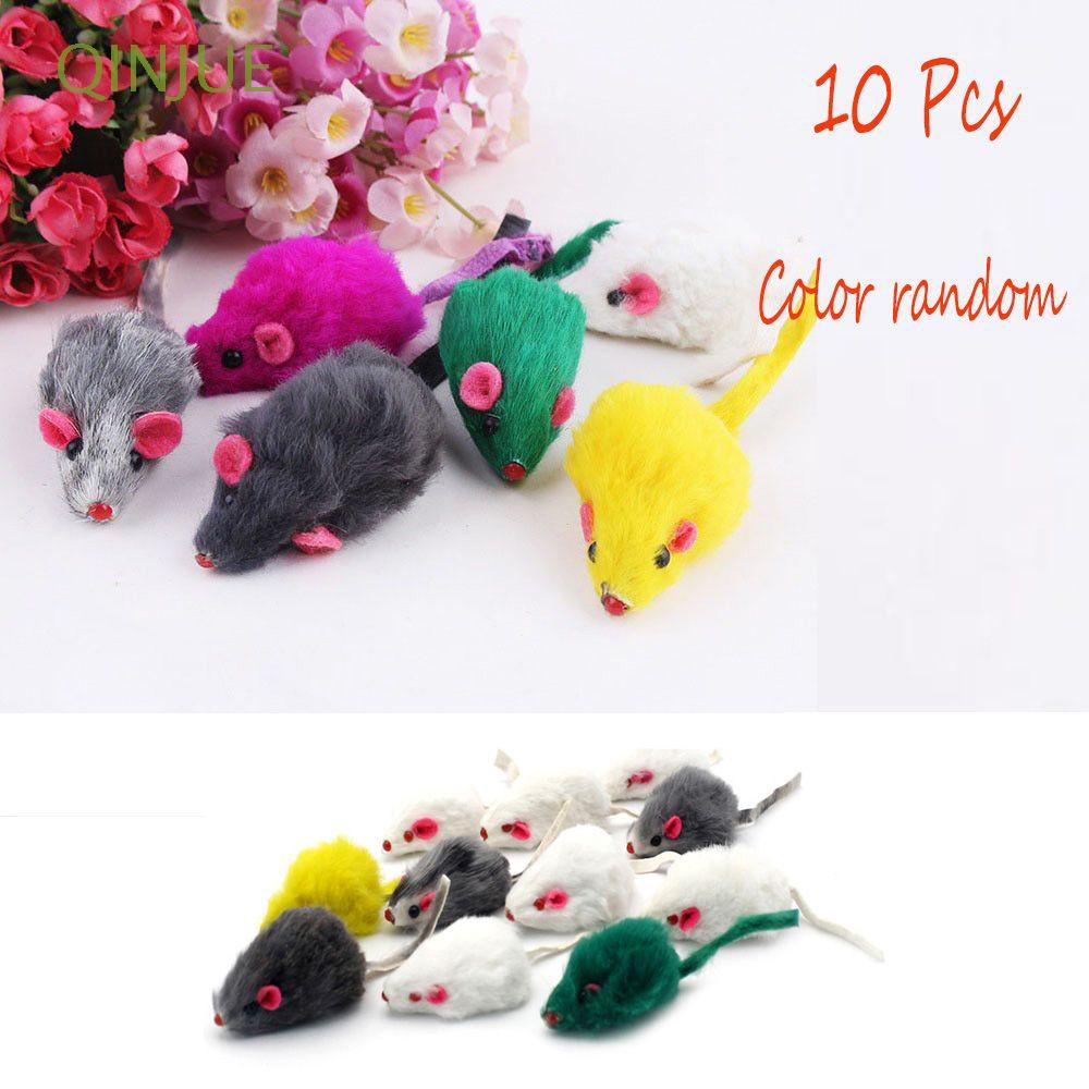 10Pcs Color Random Cute Mini Pet Supplies Kitten Puppy Funny Fake Mouse