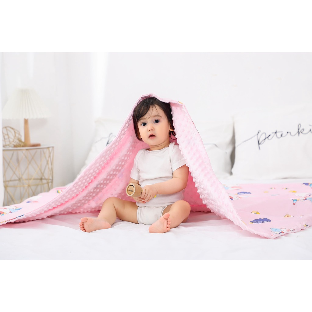 Premium Soft Plush Lightweight Minky Dot Toddler Baby Newborn Blanket 30x40 Llama Cream Bundled Joy Baby Gifts 