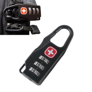 Swiss Cross Combination Lock Backpack Padlock Mini Luggage Anti-Theft