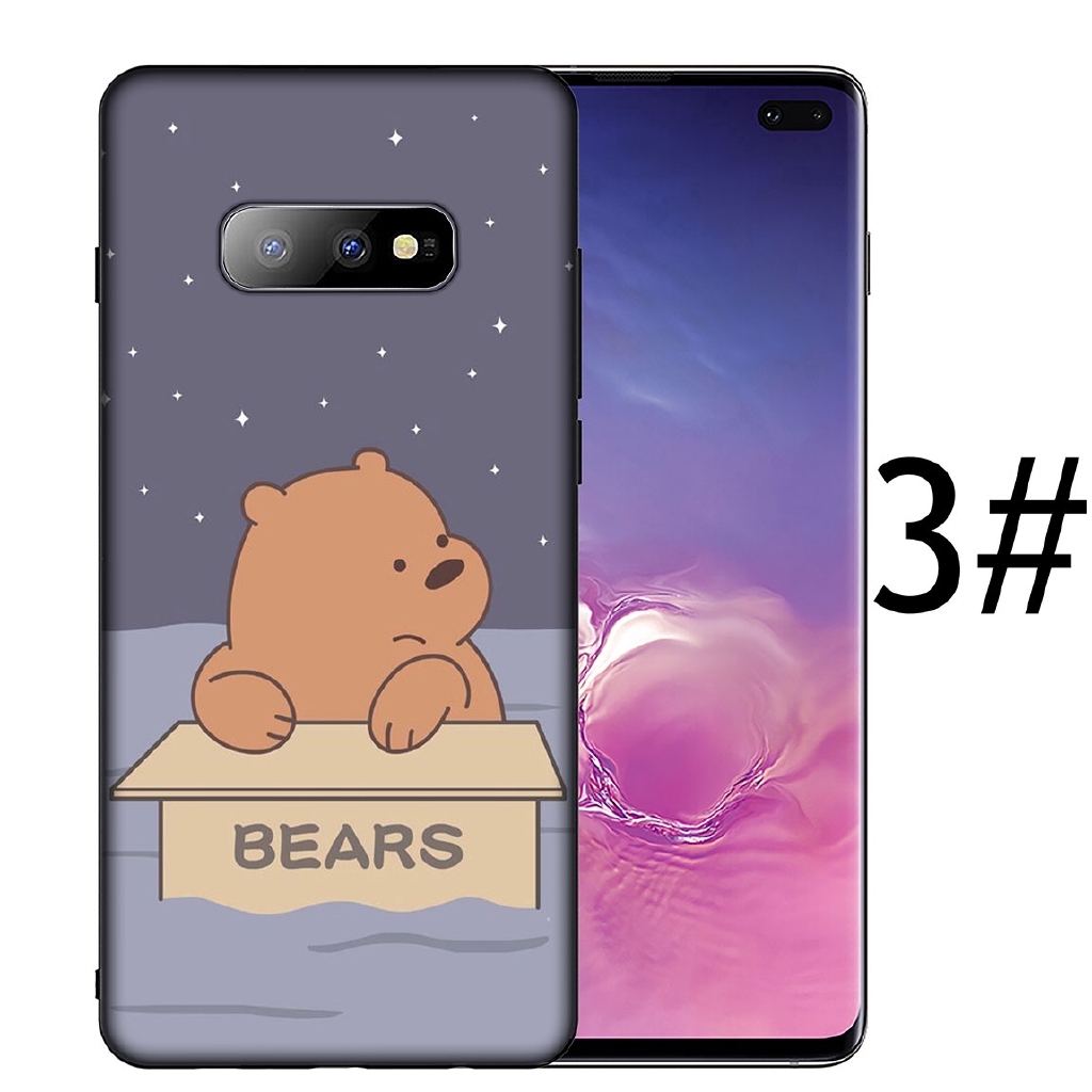 Samsung Galaxy Note 10 9 8 S9 S10 Plus + Soft Silicone Phone Case We Bare Bears cool Black TPU Cover