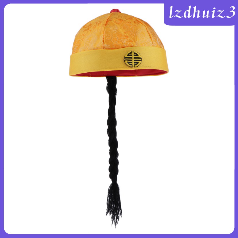 Image of Gemgem Loey  Chinese Oriental Cap With Dunes In Pigtail For Adults #0