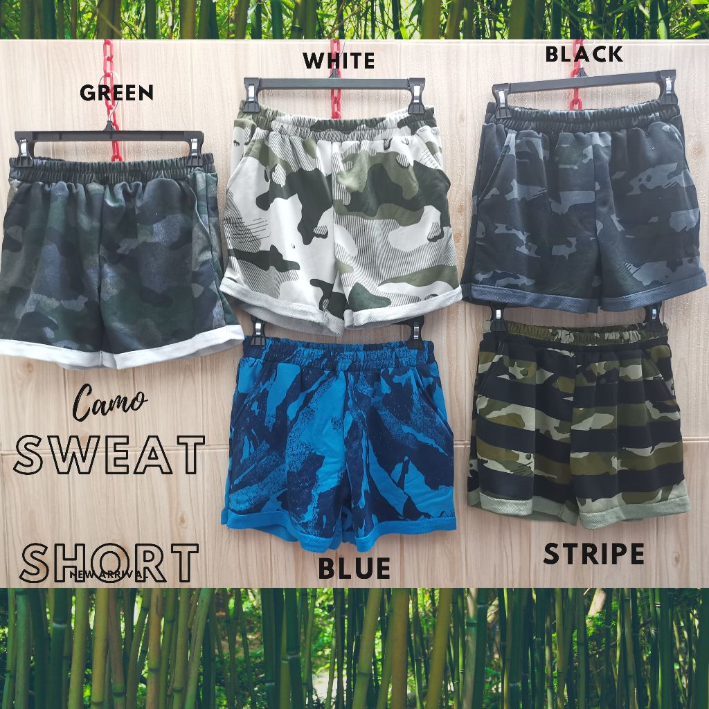 camo sweat shorts