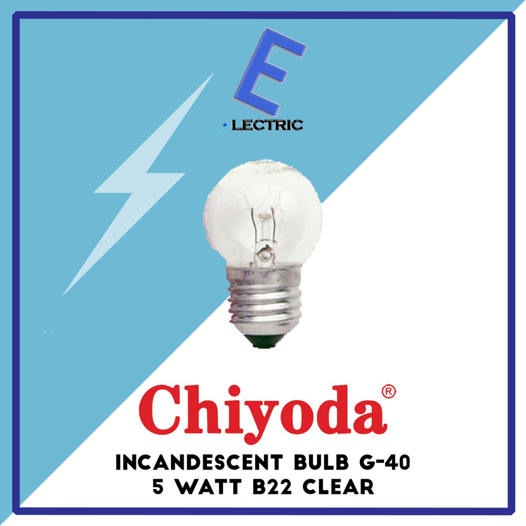 Chiyoda G 40 5w Incandescent Bulb B22 2 240v Clear Red Green Yellow Blue Shopee Singapore