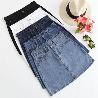 Image of Summer High waist A-line Denim Skirt