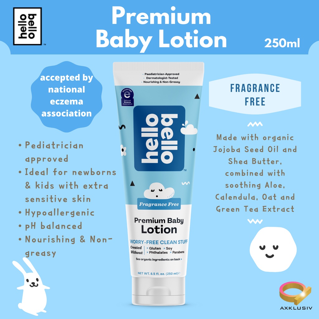 HELLO BELLO Premium Baby Lotion - Fragrance Free 8.5oz/250ml | Shopee ...