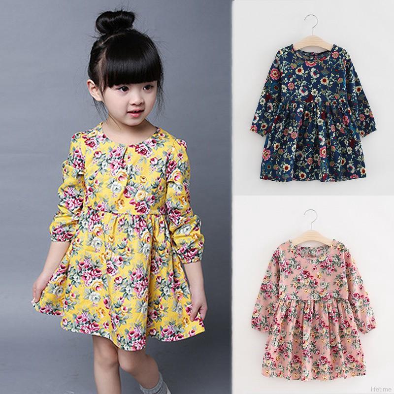 long sleeve floral summer dress