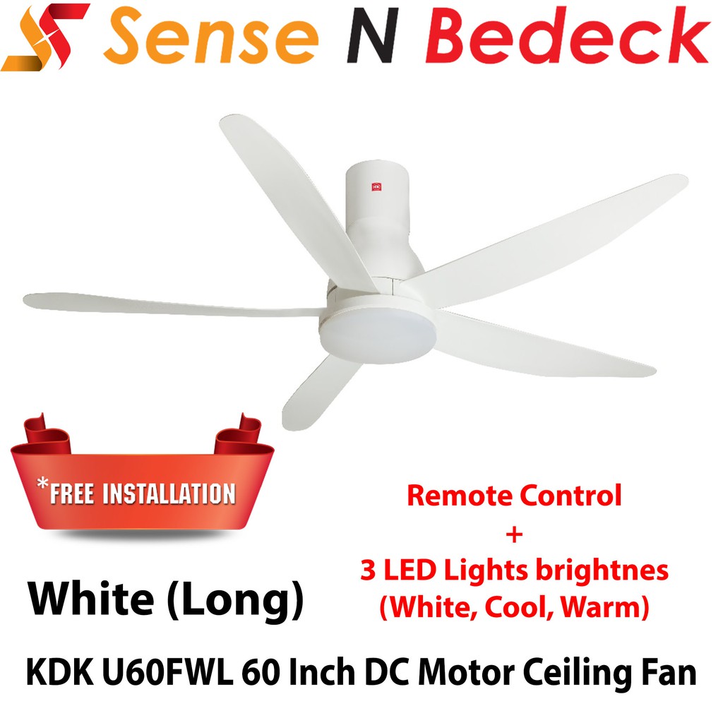 U60fw Kdk 60 Inch D C Motor Ceiling Fan Shopee Singapore