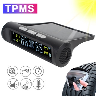Tyre Pressure Monitoring System Solar TPMS Car Accessories Digital LCD Display with 4 External Sensors