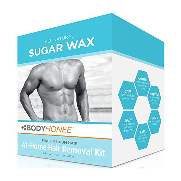 Hair Removal Waxing Kit Men Women All Natural Bodyhonee 10 Oz